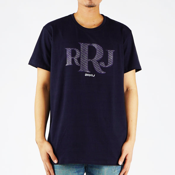 RRJ Basic Tees for Men Semi Body Fitting Missed Lycra Fabric Trendy fashion High Quality Apparel Comfortable Casual Top Navy Blue T-shirt for Men 147298 (Navy Blue)