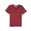 RRJ Basic Tees for Ladies Regular Fitting Ribbed Fabric Trendy fashion Casual Top Red Tees for Ladies 111161-U (Red)