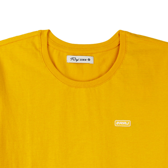 RRJ Basic Tees for Ladies Regular Fitting Shirt Trendy fashion Casual Top Yellow T-shirt for Ladies 142049 (Yellow)