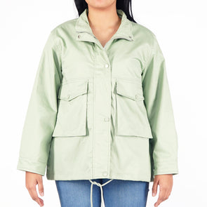 RRJ Ladies Basic Jacket Loose Fitting for Women Trendy Fashion High Quality Apparel Comfortable Casual Jacket for Women 132229 (Light Green)