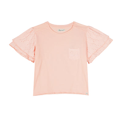 RRJ Basic Tees for Ladies Relaxed Fitting Shirt Special Fabric Trendy fashion Casual Top Pink T-shirt for Ladies 146002 (Pink)