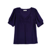 RRJ Basic Tees for Ladies Regular Fitting Ribbed Fabric Trendy fashion Casual Top Blue Tees for Ladies 140970 (Blue)
