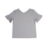 RRJ Basic Tees for Ladies Slim Fitting Ribbed Fabric Trendy fashion Casual Top Gray Tees for Ladies 141023 (Gray)