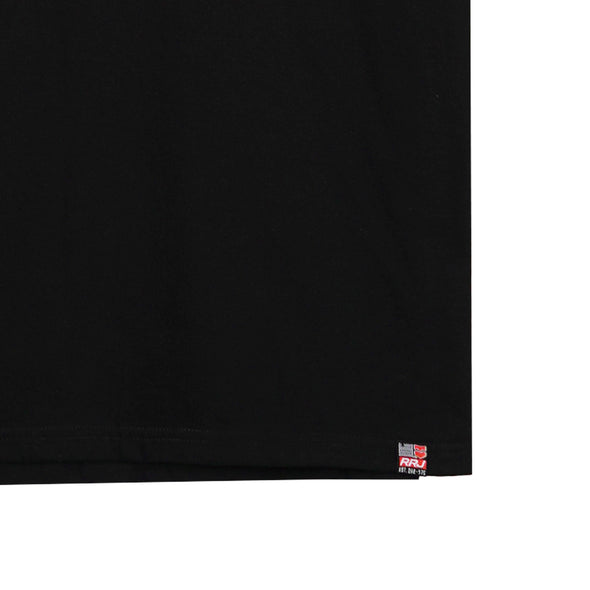 RRJ Basic Tees for Men Semi Body Fitting Shirt With Back Print Graphic CVC Jersey Fabric Round Neck Trendy fashion Casual Top Black T-shirt for Men 148084-U (Black)