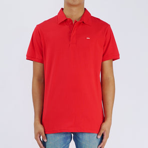 RRJ Basic Collared for Men Semi Body Fitting Trendy fashion Casual Top Red Polo shirt for Men 147021 (Red)