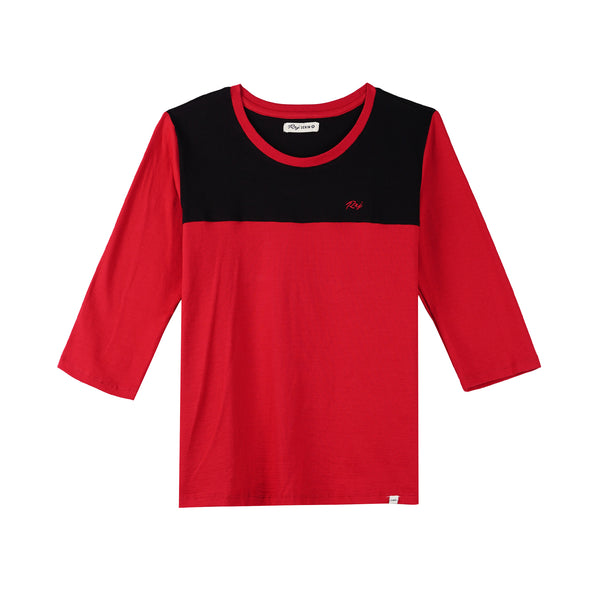 RRJ Basic Tees for Ladies Regular Fitting Trendy fashion Casual Top Red Tees for Ladies 142285 (Red)