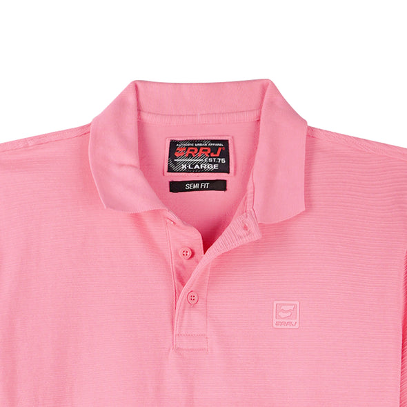 RRJ Basic Collared for Men Semi Body Fit Missed Lycra Fabric Trendy fashion Casual Top Pink Polo shirt for Men 114482 (Pink)