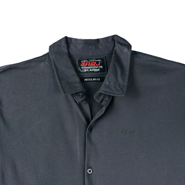 RRJ Basic Woven for Men Regular Fitting Shirt Trendy fashion Casual Top shirt for Men 142963 (Dark Gray)