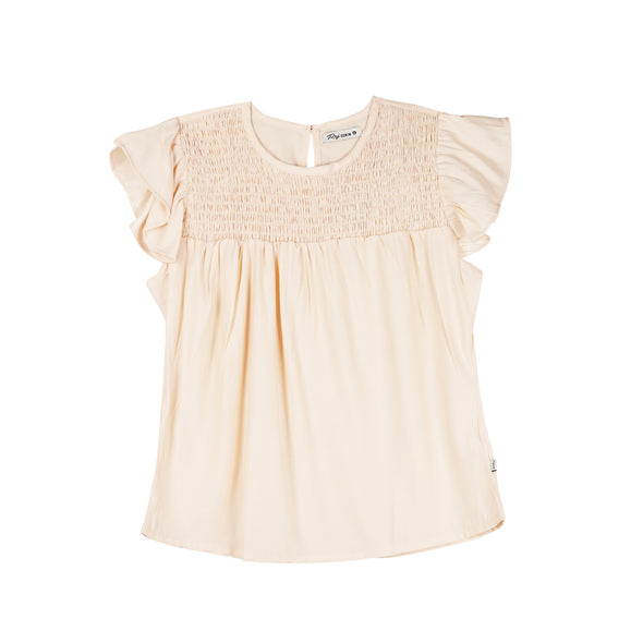 RRJ Basic Tees for Ladies Regular Fitting Trendy fashion Casual Top Beige Tees for Ladies 145086 (Beige)