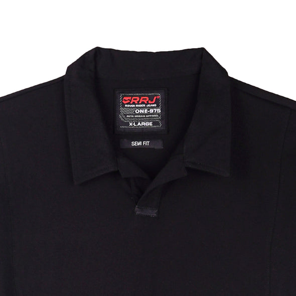RRJ Basic Collared for Men Semi Body Fitting CVC Jersey Fabric 147064-U (Black)