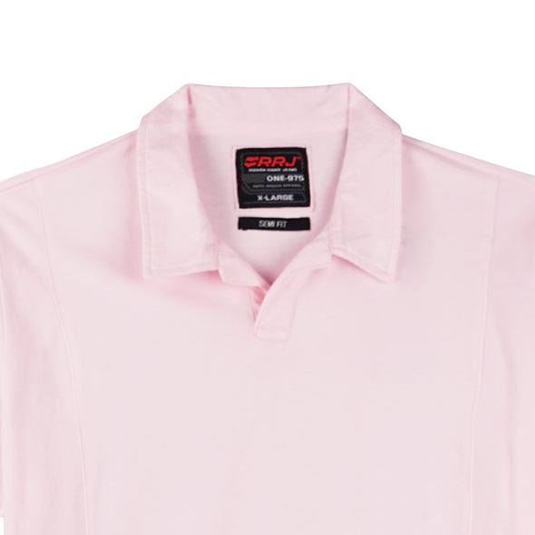 RRJ Basic Collared for Men Semi Body Fitting CVC Jersey Fabric 147064-U (Light Pink)