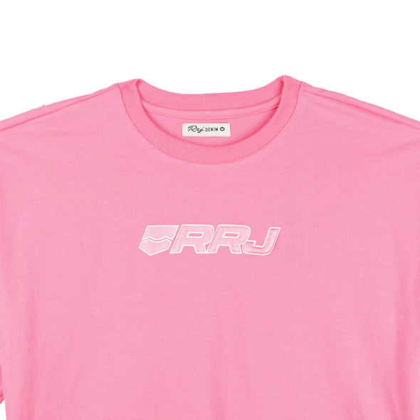 RRJ Ladies Basic Tees Boxy Fitting CVC Jersey Fabric 145742 (Pink)