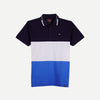RRJ Men's Basic Collared Semibody Fitting Missed Lycra Fabric 114718 (Navy)