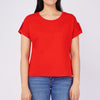 RRJ Ladies Basic Tees Regular Fitting CVC Jersey Fabric 143961-U (Red)