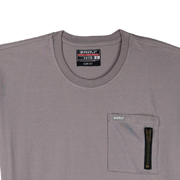 RRJ Men's Basic Tees Semibody Fitting CVC Jersey Fabric 117792 (Charcoal Gray)