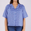 RRJ Ladies Basic Woven Shirt Boxy Fitting Rayon Fabric 145056 (Blue)