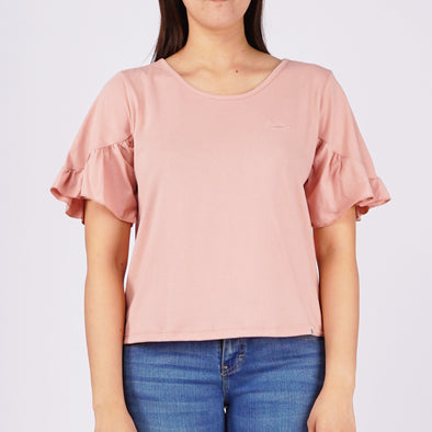 RRJ Ladies Basic Tees Boxy Fitting CVC Jersey Fabric 151562-U (Pink)