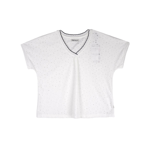 RRJ Ladies Basic Tees Boxy Fitting Special Fabric 153470 (White)