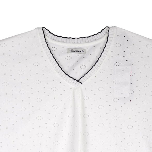 RRJ Ladies Basic Tees Boxy Fitting Special Fabric 153470 (White)