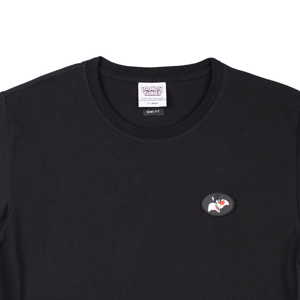 RRJ x Looney Tunes Men's Basic Tees Semibody Fitting CVC Jersey Fabric 164240-U (Black)