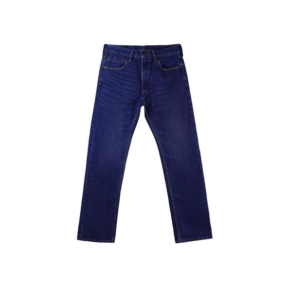 RRJ Men's Basic Denim Pants Slim Straight Fitting Mid-Rise Extreme Wash Fabric 167362-U (Dark Shade)