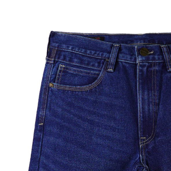 RRJ Men's Basic Denim Pants Slim Straight Fitting Mid-Rise Extreme Wash Fabric 167362-U (Dark Shade)