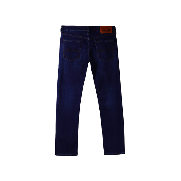 RRJ Men's Basic Denim Pants Superskinny Fitting Mid-Rise Extreme with Details Fabric 173587-U (Dark Shade)