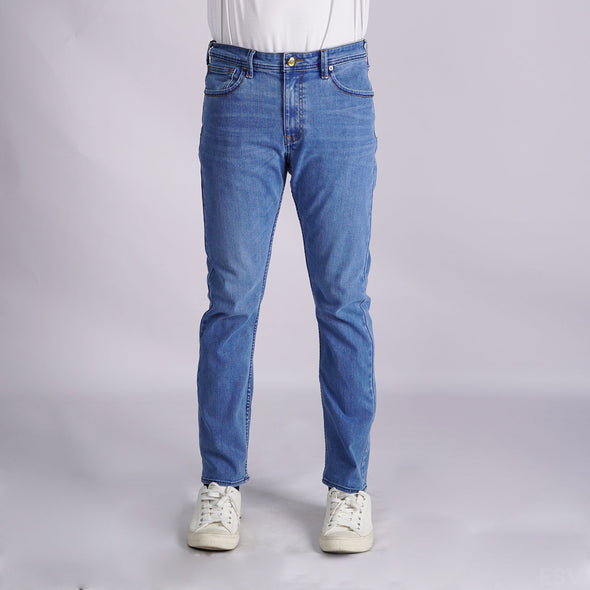RRJ Men's Basic Denim Pants Superskinny Fitting Mid-Rise Extreme with Details Fabric 172578 (Light Shade)