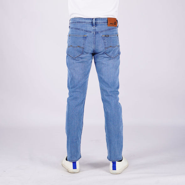 RRJ Men's Basic Denim Pants Superskinny Fitting Mid-Rise Extreme with Details Fabric 172578 (Light Shade)