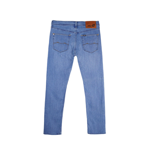 RRJ Men's Basic Denim Pants Superskinny Fitting Mid-Rise Extreme with Details Fabric 172578 (Light Shade)