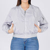 RRJ Ladies Basic Bomber Jacket Regular Fitting Nylon Fabric 140496 (Gray)