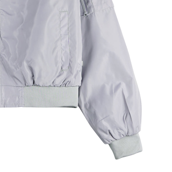 RRJ Ladies Basic Bomber Jacket Regular Fitting Nylon Fabric 140496 (Gray)