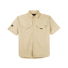 RRJ Men's Basic Woven Shirt Boxy Fitting Taslan Fabric 160603 (Beige)