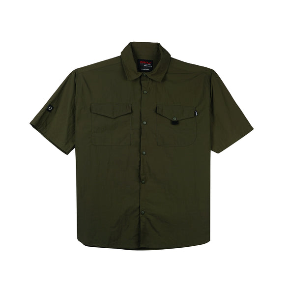 RRJ Men's Basic Woven Shirt Boxy Fitting Taslan Fabric 160603 (Fatgiue)