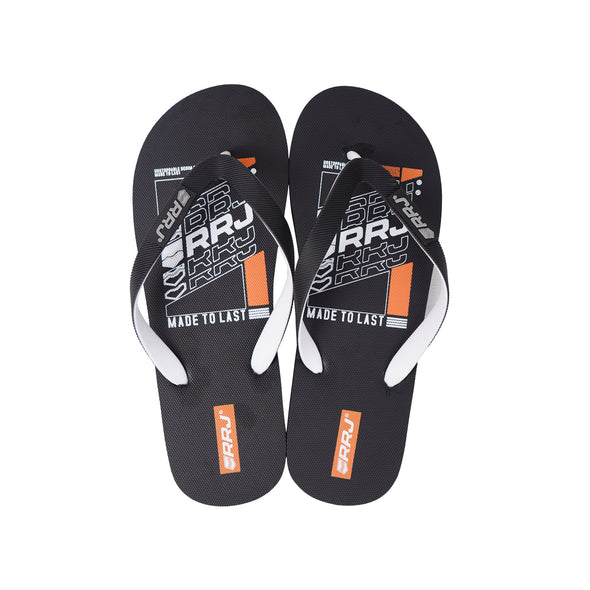 RRJ Men's Basic Accessories Printed Slipper 161462 (Black)