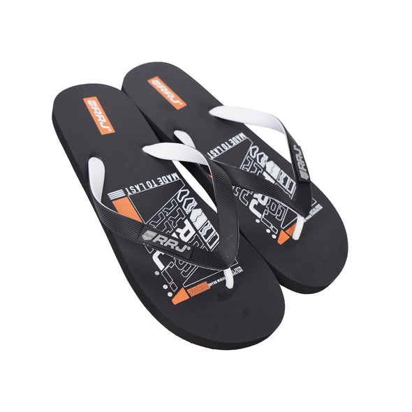 RRJ Men's Basic Accessories Printed Slipper 161462 (Black)
