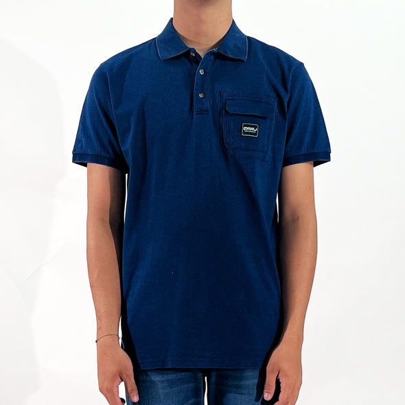 RRJ Men's Basic Collared Shirt Semibody Fitting 121945 (Medium Wash)