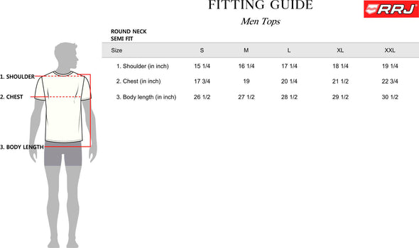RRJ Men's Basic Tees Semibody Fitting 113059 (Red)