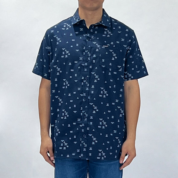 RRJ Men's Basic Woven Shirt Semibody Fitting 158415 (Navy)
