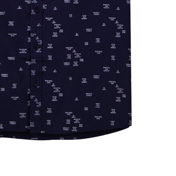 RRJ Men's Basic Woven Shirt Semibody Fitting 158415 (Navy)
