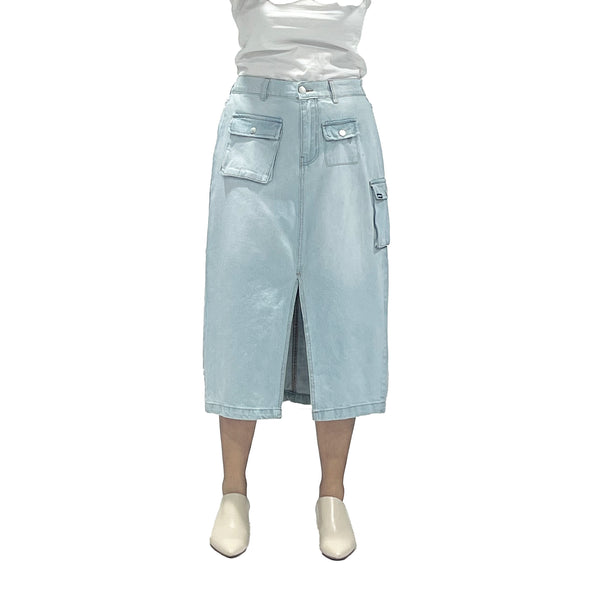 RRJ Ladies Basic Denim Skirt Mid-Rise 170936 (Light Shade)
