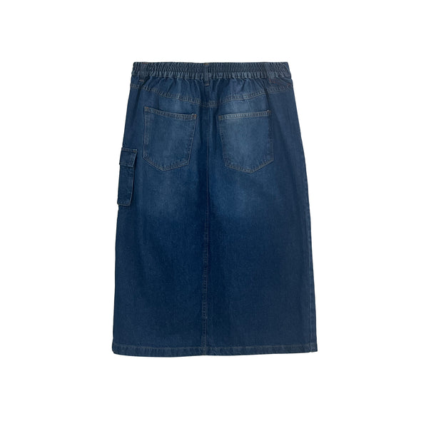 RRJ Ladies Basic Denim Skirt Mid-Rise 170936 (Medium Shade)