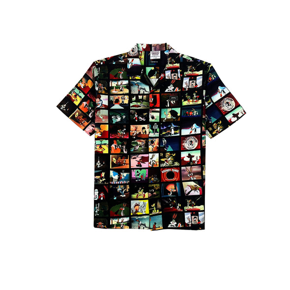 RRJ x Looney Tunes Men's Basic Woven Shirt Comfort Fitting Easy Iron Fabric 163070 (Black)