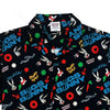 RRJ x Looney Tunes Men's Basic Woven Shirt Comfort Fitting Easy Iron Fabric 163076 (Black)