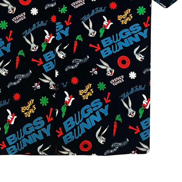 RRJ x Looney Tunes Men's Basic Woven Shirt Comfort Fitting Easy Iron Fabric 163076 (Black)
