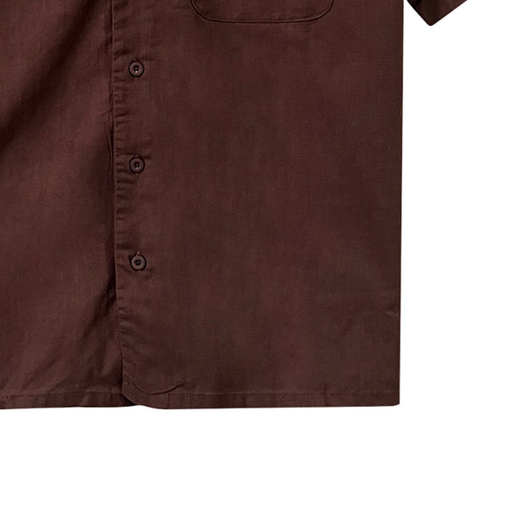 RRJ Men's Basic Woven Shirt Comfort Fitting Linen Fabric 169699 (Choco Brown)