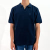RRJ Men's Basic Collared Shirt Semibody Fitting Special Fabric 169608 (Navy)