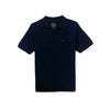 RRJ Men's Basic Collared Shirt Semibody Fitting Special Fabric 169608 (Navy)