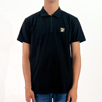 RRJ x Looney Tunes Men's Basic Collared Shirt Semibody Fitting Missed Lycra Fabric 166717 (Black)