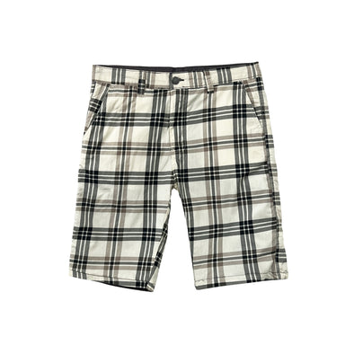 RRJ Men's Basic Non-Denim Reversible Short Rinse Wash Fabric 166506 (Gray-White)